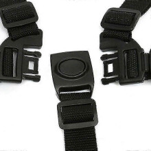 (As show, One size) 5 Point Child Safety Belt, Adjustable Rotating Hook Baby Safety Belt For Pushchair Highchair Pushchair Buggy (black)