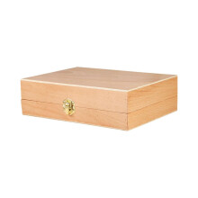 (As show, One size) Artist Supply Storage Box Wood Art Tool Box for Markers Pastel Paint Brush