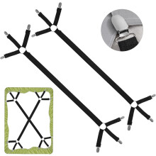 2 Sujetadores de Sábanas Ajustables - Clip Metálico, Elástico de 53-130cm para Colchones