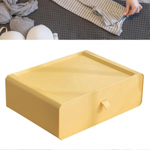 Underwear Storage Box Plastic 15 Grid Compartment Drawer Desktop Accessories for Socks Bras Yellow 2