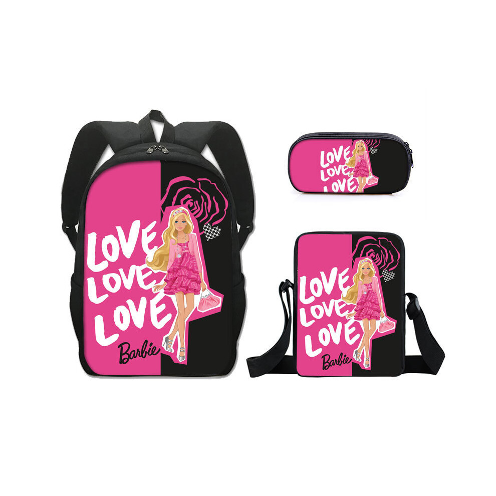 (2, 17-inch Backpack) Barbie Princess School Backpack Set with Pencil Case and Crossbody Bag-image-OPC-PHRC8HJ-NEW