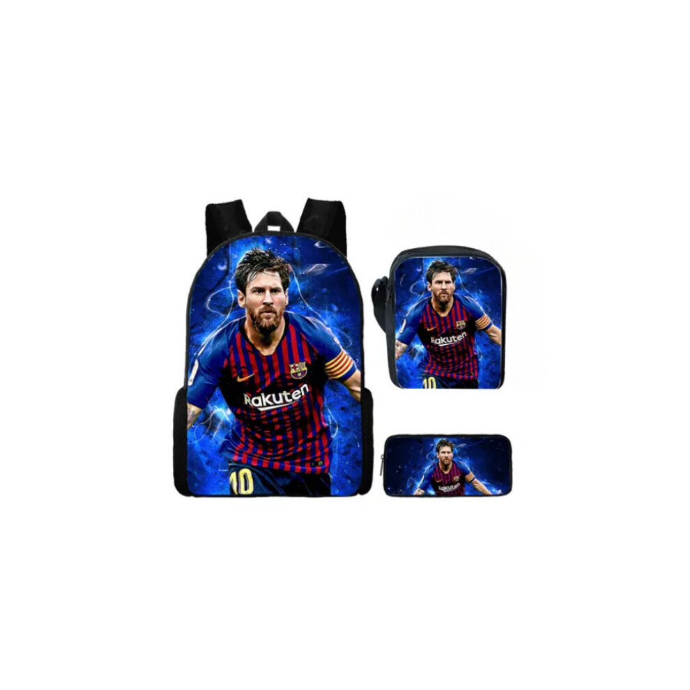 (22, ??) Lionel Messi & Cristiano Ronaldo Themed School Backpack Set - 3PCS Cartoon Backpack for Students & Kids-image-OPC-PHRC8XB-NEW