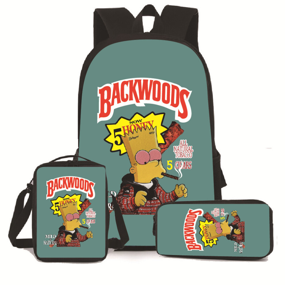 (Style M, Pencil Case) Simpson Backpack Backwoods Cigar Backpack Shoulder Bag Pencil Case 3-piece Set-image-OPC-PHRC9P2-NEW