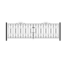 Regent Scroll Double Driveway Gate - Solid Steel - Fits Gap of 3048 mm x 914 mm High - Electro Galvanised/Black Powder Coated
