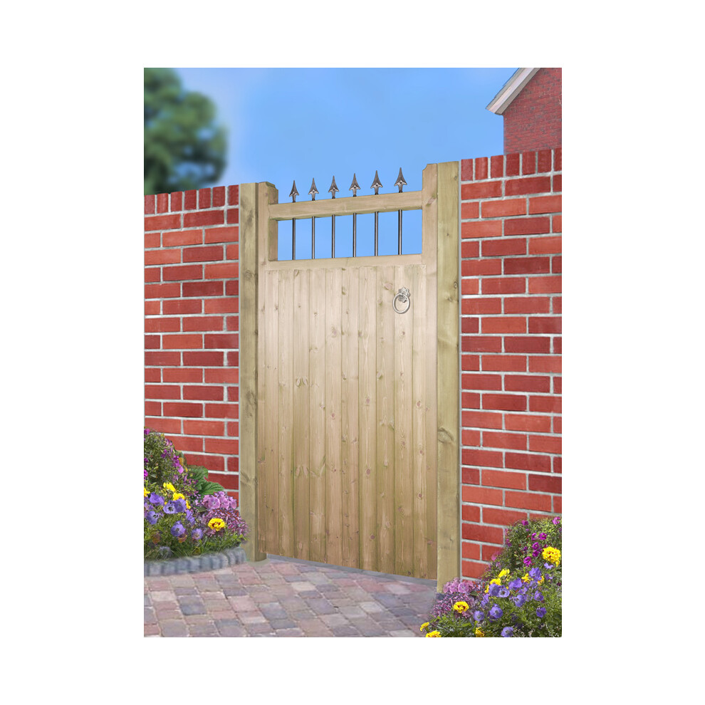 Hampton Tall Single Garden Gate - Pressure Treated Scandinavian Redwood - W1050 X H1800 Mm 5016635204022