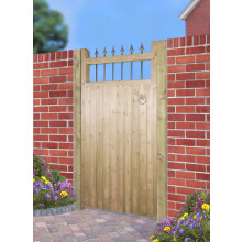 Hampton Tall Single Garden Gate - Pressure Treated Scandinavian Redwood - W750 x H1800 mm