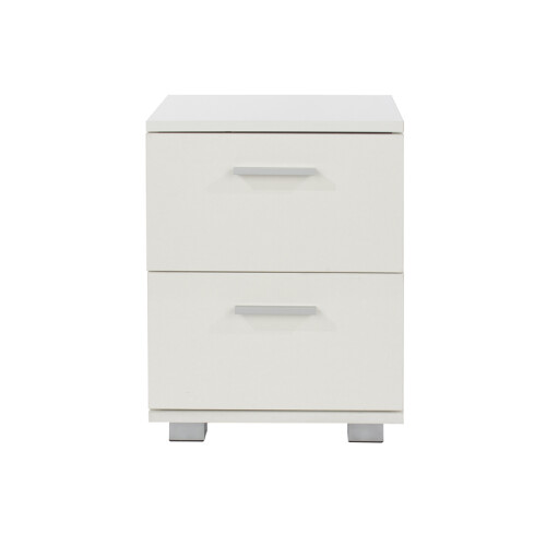 2 Drawer Bedside Cabinet - MDP - 35 x 30 x 47.5 cm - White 1