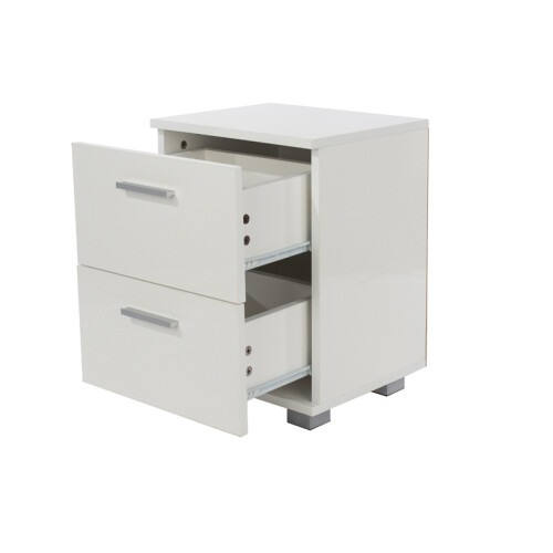 2 Drawer Bedside Cabinet - MDP - 35 x 30 x 47.5 cm - White 2