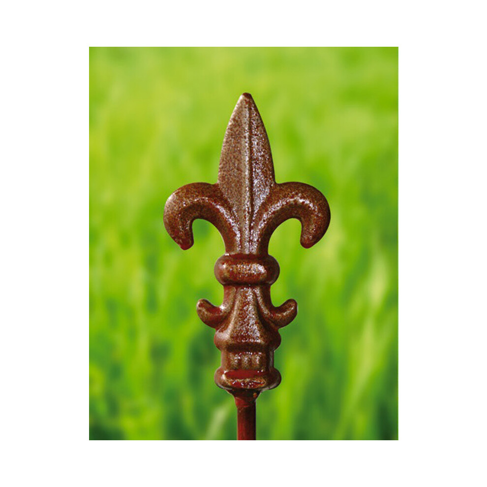 Pack Of 3 Fleur De Lys Pinn 4Ft Bare Metal Ready To Rust. Steel Garden Plant Border Support - Steel - H120 Cm 6916133213832