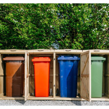 Chatburn Quad Wheelie Bin Store - L80.4 x W261.5 x H120 cm - Fits 2x 180L or 2x 240L & 2x 140L Wheelie Bins