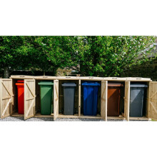 Chatburn Sextet Wheelie Bin Store - Timber - L64 x W355.5 x H120 cm - Fits 6 x 140L Wheelie Bins