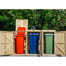 Chatburn Triple Wheelie Bin Store - Timber - L80.4 x W214.2 x H120 cm - Fits 3 x 180L or 3 x 240L Wheelie Bins