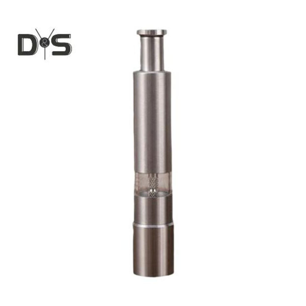 Stainless Steel Salt And Pepper Grinder Pepper Grinder Refillable Thumb Grinder With One-touch Pump Button For Black Pepper Sea Salt Spice