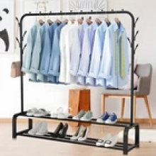 Heavy Duty Double Clothes Rail Hanging Rack Garment Display Stand