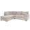 Snugg Furniture (Left Hand, Cream) Amalfi Full Back Fabric Corner Sofa 1