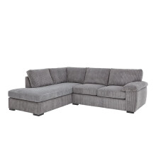 (Right Hand, Grey) Amalfi Full Back Fabric Corner Sofa