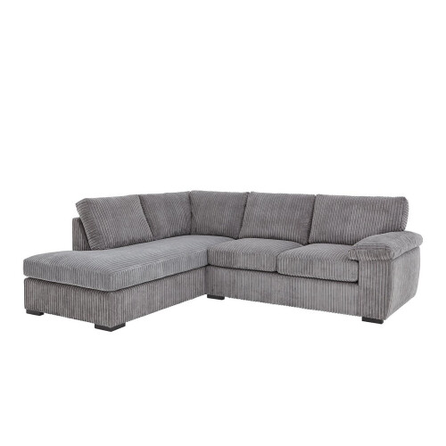 Snugg Furniture (Right Hand, Grey) Amalfi Full Back Fabric Corner Sofa