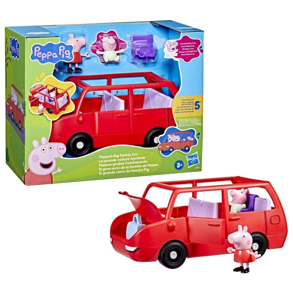 Character Options Peppa Pig Peppa's Big Family Car Playset With Baby Eve And Peppa Figures - Board Game Red