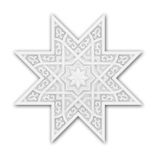 Profhome 157501 Ceiling rose Ceiling tile Deco element Oriental 53,5 x 53,5 cm