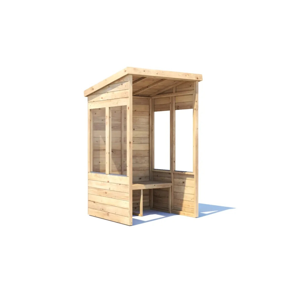 Dunster House Garden Arbour With Glazed Panels, W1.2m x D1.2m / W4' x D4', Pressure Treated, Apocallipo