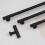 (160mm Handle) Matt Black Textured Cabinet Reeded T-Bar Handles 4