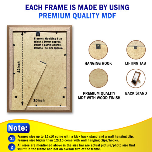 (Walnut, A2 (594x420)mm) Photo Frames Picture Frame Art Print Frames 2