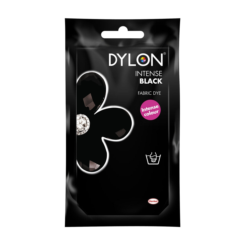 DYLON Hand Dye, Fabric Dye Sachet for Clothes, Soft Furnishings and Projects, 50 g - Intense Black