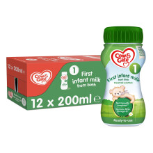 Cow & Gate 1 First Infant Baby Milk Ready to Use Liquid Formula, from Birth, 200ml (Pack of 12)