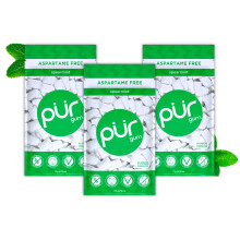 PUR Gum, Spearmint, Sugar Free, Xylitol, 55 Pieces (Pack of 3)