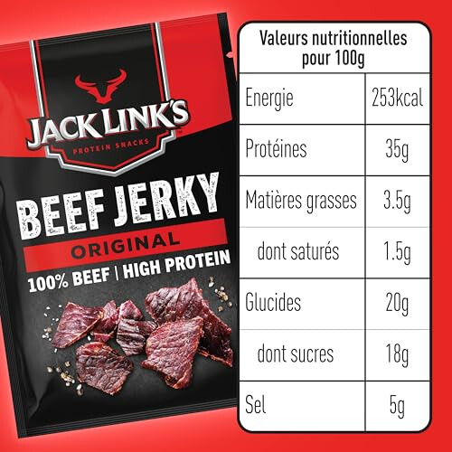 Jack Link's Beef Jerky Original, 12 x 40g, High Protein, Halal 2