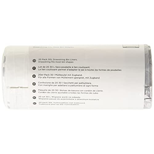 Black + Decker BLACK+DECKER BXBB00030E 30L Drawstring Bin Liners, 20 Pack, White 2