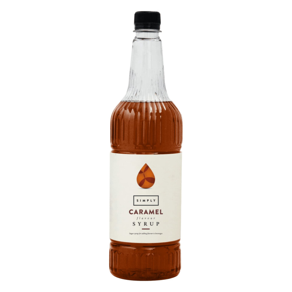 Simply Caramel Syrup, Vegan & Nut Free Flavoured Syrup For Coffee, Cocktails & Baking (1 Litre)