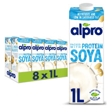 Alpro Soya Plant-Based Long Life Drink - Vegan Dairy Free & Lactose Free Milk Alternative - 1L (Pack of 8)