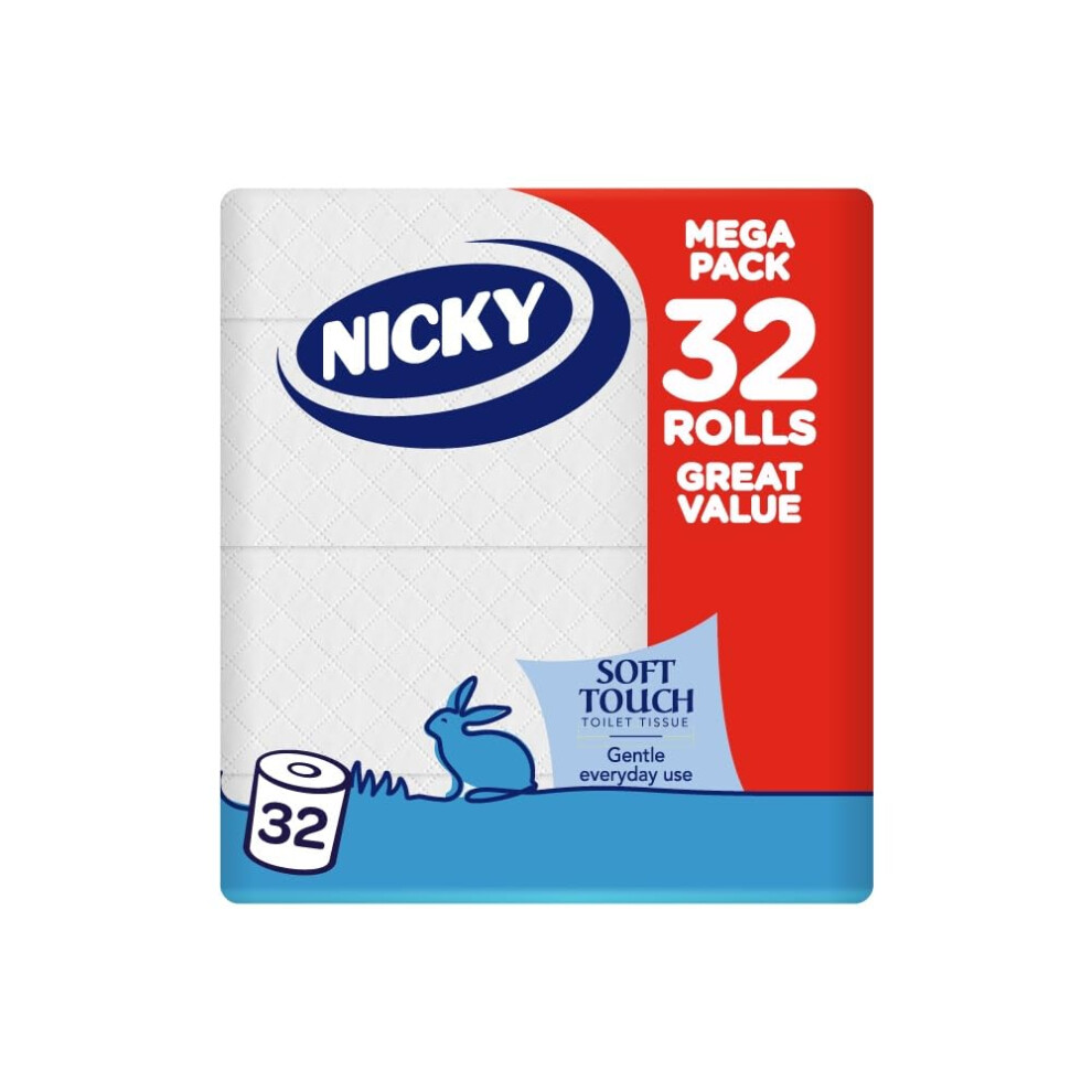 Nicky Soft Touch Toilet Tissue - 32 Rolls, 2-Ply