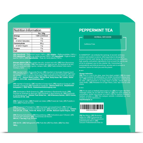 HANDPICK Peppermint Tea Bags, 100 Count, Pure Peppermint 2