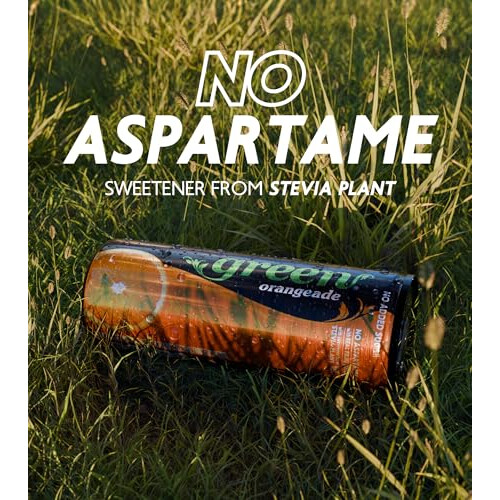 Green Orangeade Soft Drink, 4 x 330ml, No Sugar 2