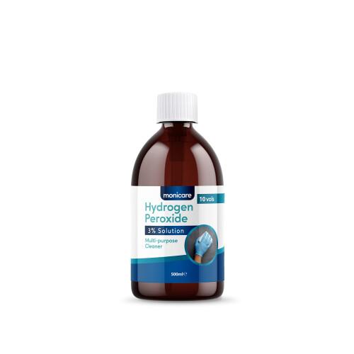 Monicare Hydrogen Peroxide 3% - 500ml, 10 Vols, Clear 1