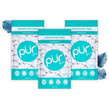 PUR Gum, Wintergreen, Sugar Free, Xylitol, 55 Pieces (Pack of 3)