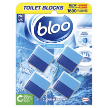 Bloo Toilet Block Original Blue, Coloured Water In Tank Blocks, 4 x Cleaning blocks.
