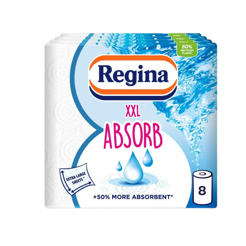 Regina Regina XXL Kitchen Towels - 8 Rolls, 75 Sheets, Super Absorbent
