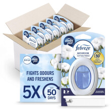 Febreze Bathroom Air Freshener, Odour Fighter, Cotton Fresh, 5 Items, Bathrooms Freshener & Odour Eliminator