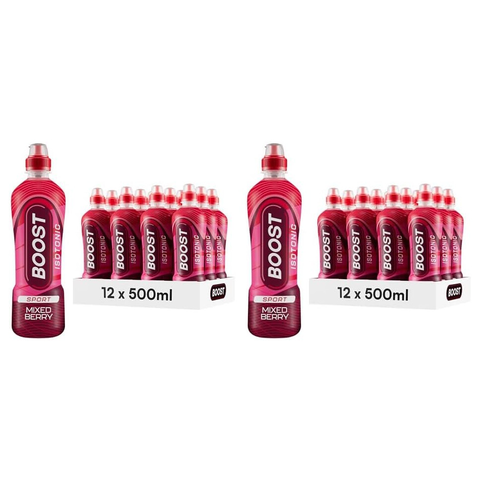 Boost Sports Drinks Mixed Berry 12X500ml, Isotonic, Vitamin B12 & B6