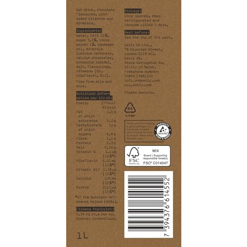 Oatly Chocolate Drink 1 Litre (Pack of 6) 2