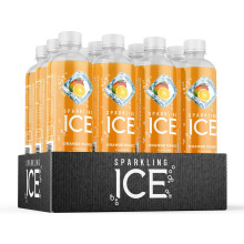 Sparkling Ice, Orange Mango Flavored Sparkling Water - Contains Vitamins- Only 12 calories- No Added Sugar - No Carbs (12 x 500ml Bottles)