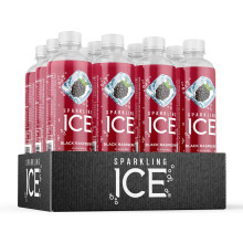 Sparkling Ice, Black Raspberry Flavored Sparkling Water - Contains Vitamins- Only 12 calories- No Added Sugar - No Carbs (12 x 500ml Bottles)
