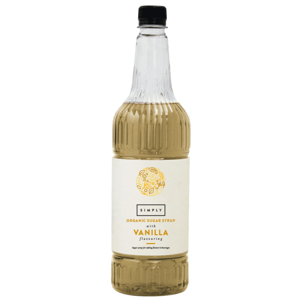Simply Organic Vanilla Syrup, Vegan & Nut Free Natural Flavoured Syrup For Coffee, Cocktails & Baking (1 Litre)