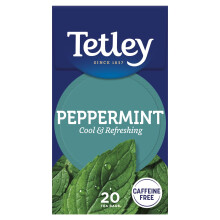Tetley Fresh Mint Tea, Box of 20 Teabags – Sweet, Refreshing Peppermint & Spearmint Blend, Naturally Caffeine-Free Herbal Tea,Packaging may vary