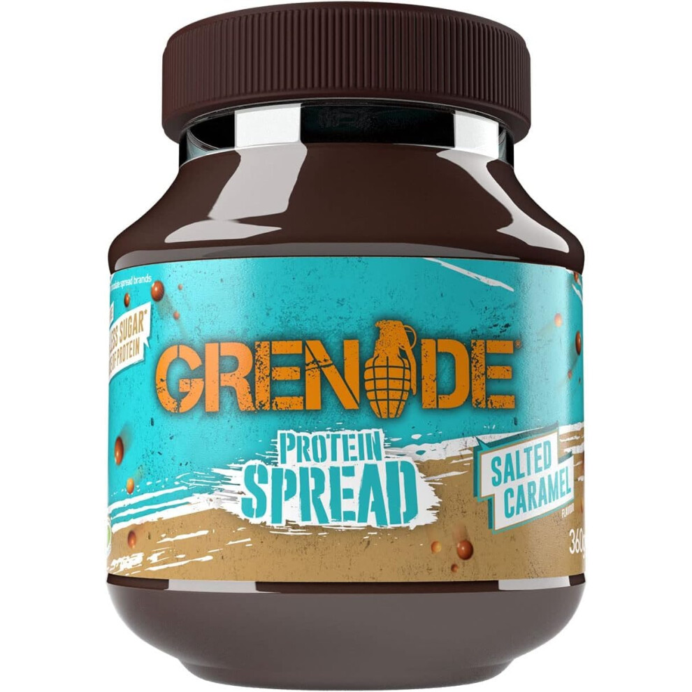 Grenade Chocolate Chip Salted Caramel Protein Spread – 360G Jar, 20% Protein, Low Sugar (1.7G/Serv), Suitable For Vegetarians