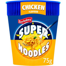 Batchelors Super Noodles Chicken Flavour, Instant Snack Ready in 4 Minutes, 75 g Pot (Pack Of 8)