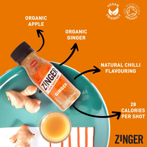 Zinger Ginger Shot 15 x 70ml, Organic, No Sugar 2